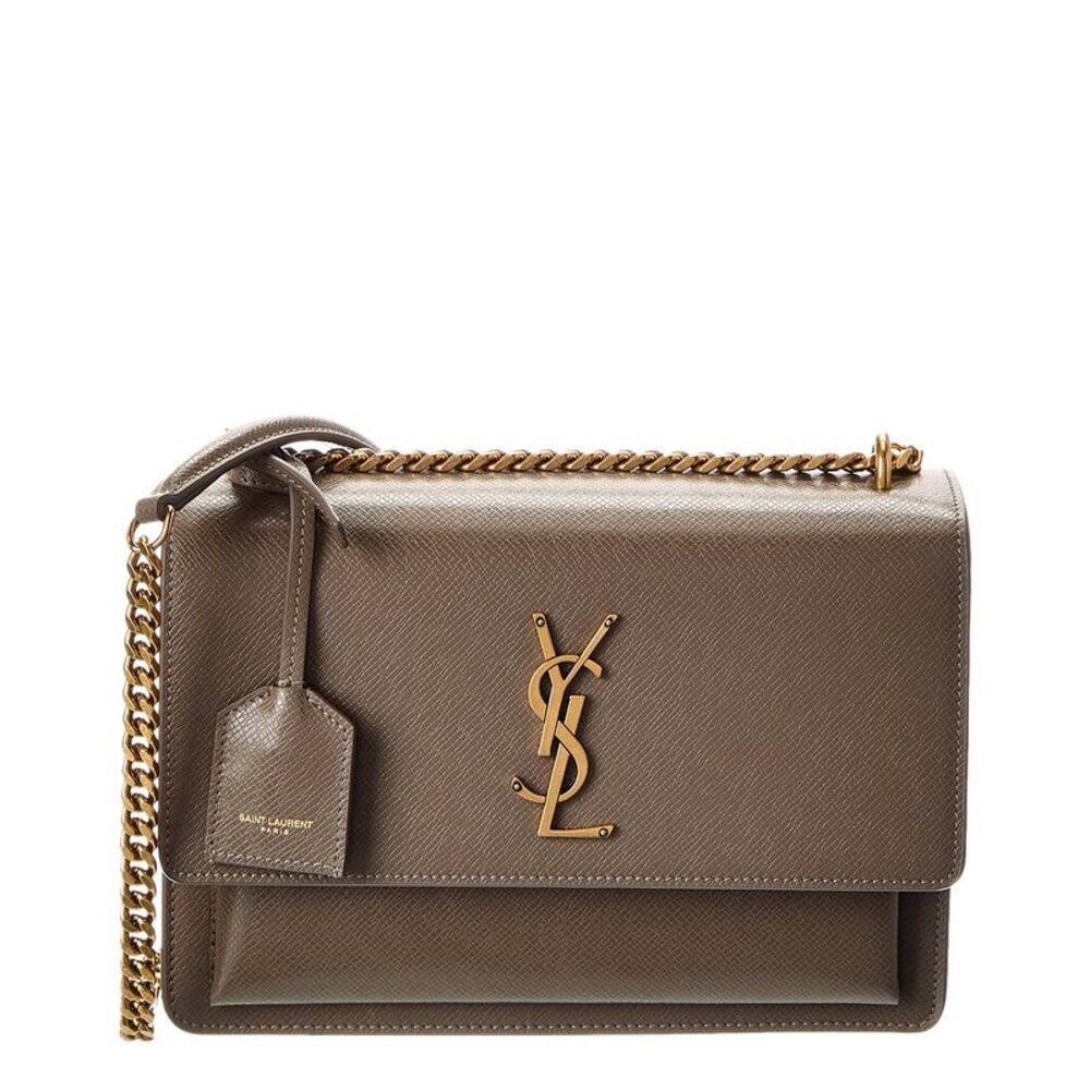 Saint Laurent Sunset Medium Leather Shoulder Bag, Black - Picture 1 of 5